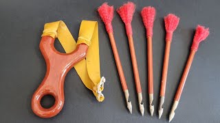 How to Make Simple Slingshot and Darts, and How to Shoot Slingshot Darts - Powerful and Accurate