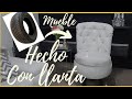 ♻️MUEBLE HECHO CON LLANTA♻️Sofa  with Tire Sillón reciclando🔨Glamorous upholstered ottoman from tyre
