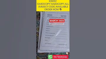 IGNOU SOLVED ASSIGNMENT MARCH 2026/ #ignousolvedassignment #ignouexam #ignou2026 #viralshorts