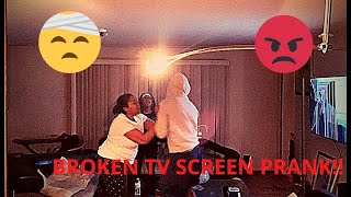 BROKEN TV SCREEN PRANK,MOM WENT CRAZYYYY!!!!