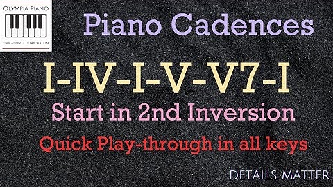 How to Play Major Chord Progression I IV I V V7 I Cadence Start 2nd Inversion (Play through)VIDEO 6