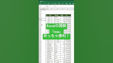 ＜Excel＞エクセルのrow関数を知ってる？行削除のずれを秒で解決。事務職やエクセルのリスト作成、実績集計業務に使える。#エクセル #excel #shorts
