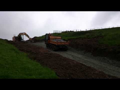 Tracked Dumper working at Caaf Reservoir, Dalry