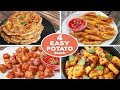 4 Easy Potato Snacks Recipes| Potato Pancake |Potato Wadges | Potato Fritters | Jeera Aloo | Toasted