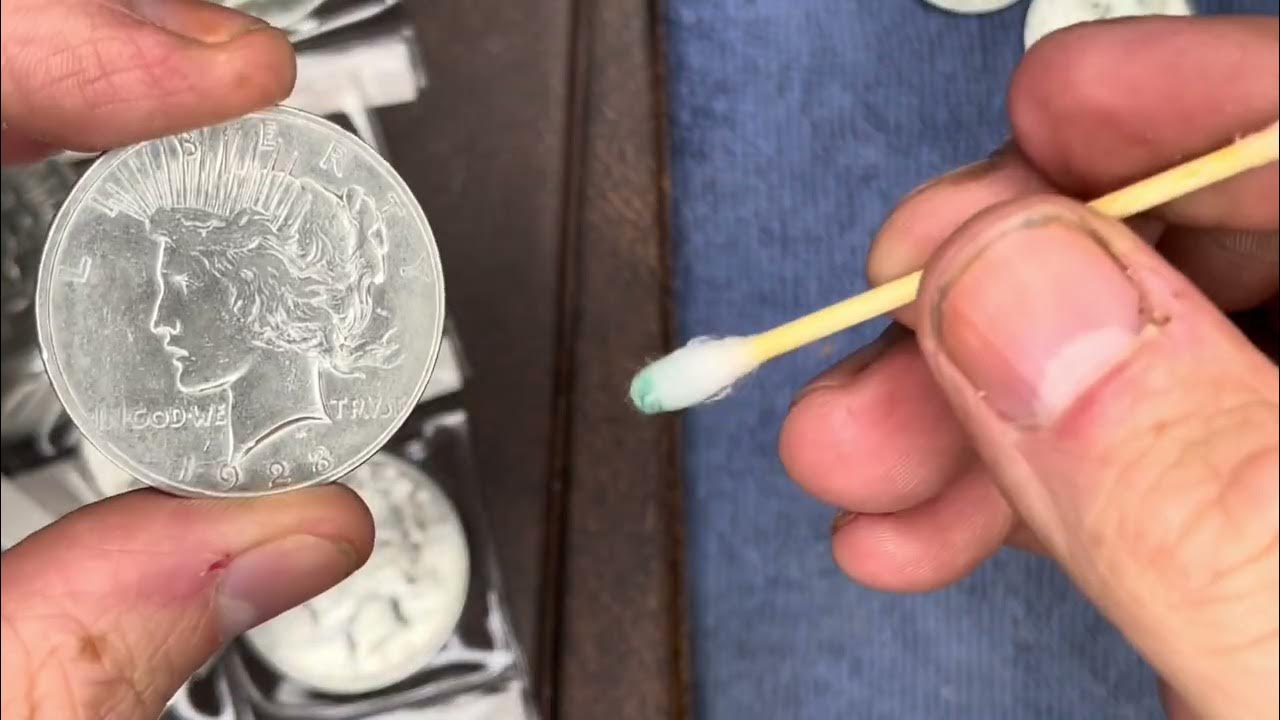 Coin care removing pvc residue from coins how to clean a coin youtube