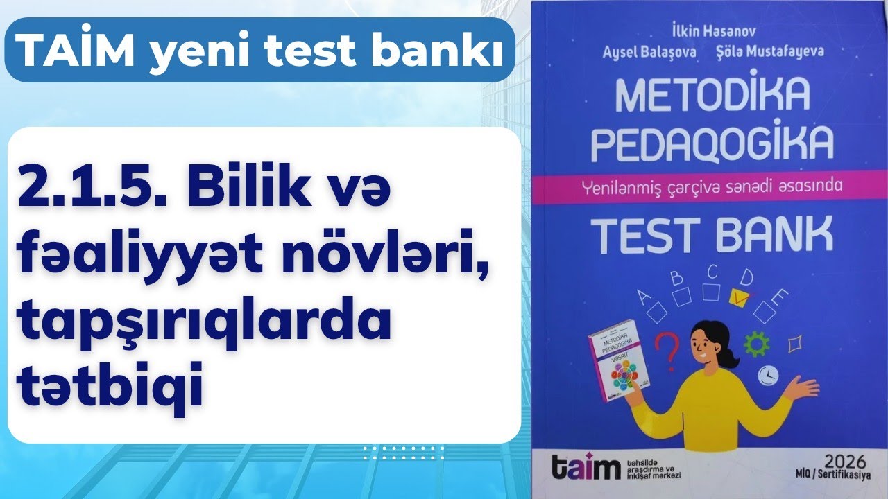 2.1.5. Bilik və fəaliyyət növləri, tapşırıqlarda tətbiqi | Kurikulum | Nəsirli Sənan