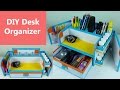 A stylish and compact DIY desk organizer/ drawer organizer out of cardboard.