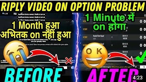 Insufficient Device Memory Unable To Turn On Problem Solved |Free Fire Replay Problem #replay #free