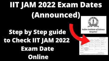 IIT JAM 2022 Exam Dates (Announced) - How to Fill IIT JAM 2022 Exam Dates Examination Online Mode
