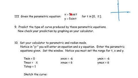 Graphing and Writing Parametric Equations Video
