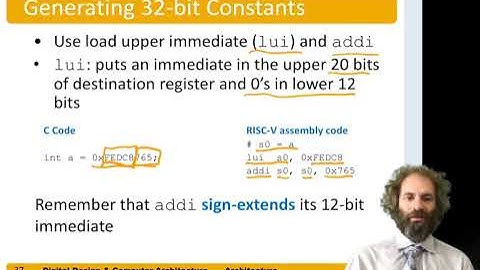 DDCA Ch6 - Part 5: RISC-V Immediates (Constants)