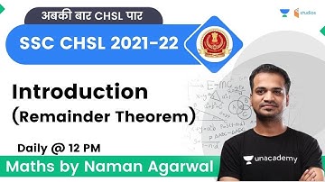 Introduction & Remainder Theorem | SSC CHSL 2022 | Maths by Naman Agarwal | Wifistudy Studios