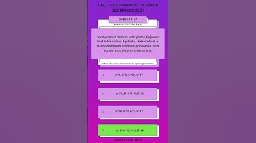 UGC NET Forensic Science December 2024 PYQ (Q 86-90) | Simple Explanations  #forensicscience #ugcnet