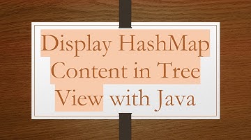 Display HashMap Content in Tree View with Java