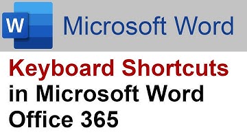 ✔️ Microsoft Word - Keyboard Shortcuts - Standard Keyboard Shortcuts - Office 365