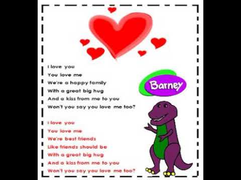 Barney i love you song with lyrics instrumental version.