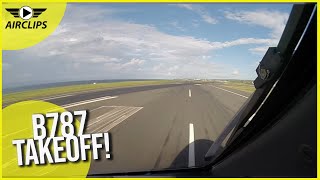 PILOT'S VIEW!!! B787 Takeoff from La Reunion with early left turn! [AirClips] by Air-Clips.com 1,858 views 1 month ago 3 minutes, 26 seconds