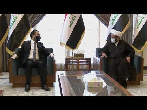 لقاء رئيس البرلمان محمد الحلبوسي رئيس الهيئة العليا للحج والعمرة السيد سامي المسعودي