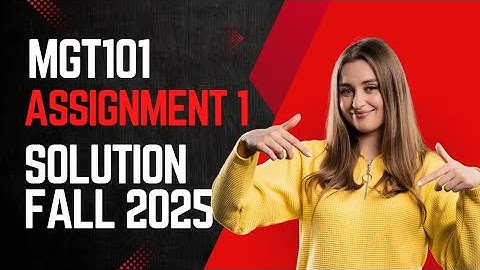 MGT101 Assignment 1 Solution fall 2025 I Solution file