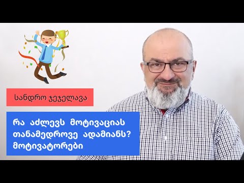 რა აძლევს მოტივაციას თანამედროვე ადამიანს? მოტივატორები - სანდრო ჯეჯელავა