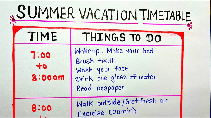 Summer vacation timetable 2022 || Full day summer routine timetable for students - DayDayNews