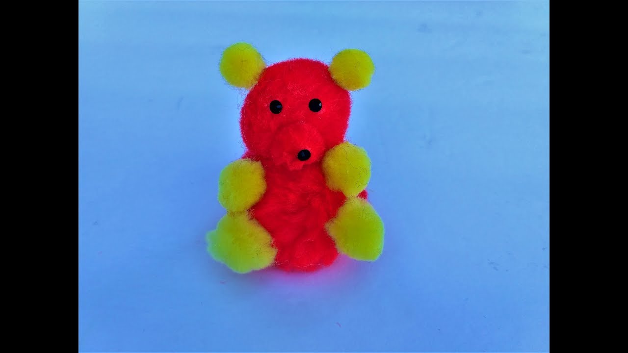 How to make a Pom Pom Teddy Bear YouTube