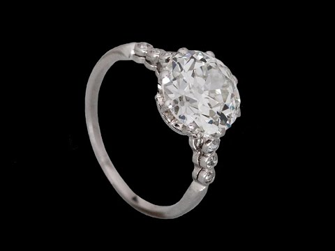 2.5ct ダイヤモンド リング 指輪 アンティークジュエリー プラチナ - YouTube