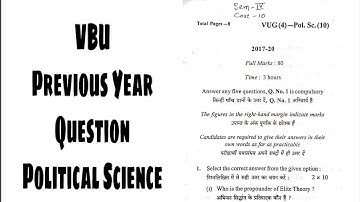 BA political science sem 4 core 10 | Vbu previous year question | 2017-20 |