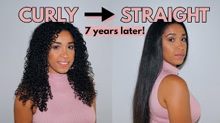STRAIGHTENING MY CURLY HAIR 1st TIME IN 7 YEARS ‼️😱