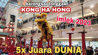 Barongsai tonggak KONG HA HONG imlek 2023 di mall puri indah Jakarta !! Menegangkan!!