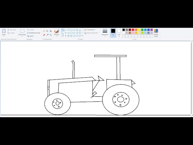 Como desenhar um trator  Tutorial de desenho passo a passo