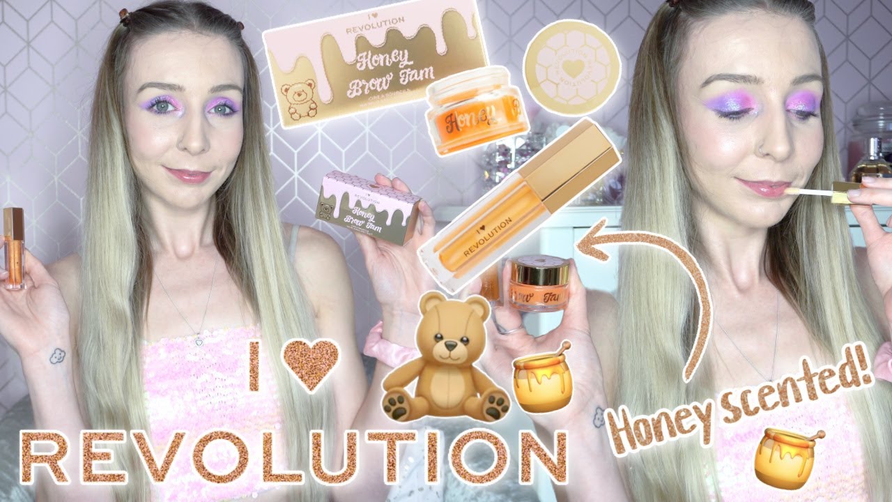 HONEY BEAR BROW & LIP OIL COLLECTION 🍯🧸 I HEART REVOLUTION 💛