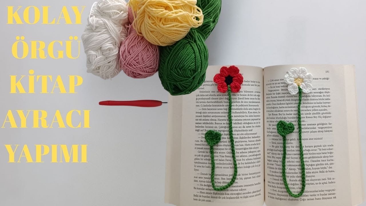 KOLAY ÖRGÜ KİTAP AYRACI YAPIMI. Adım Adım Tığ İşi El Yapımı Kitap Ayracı.