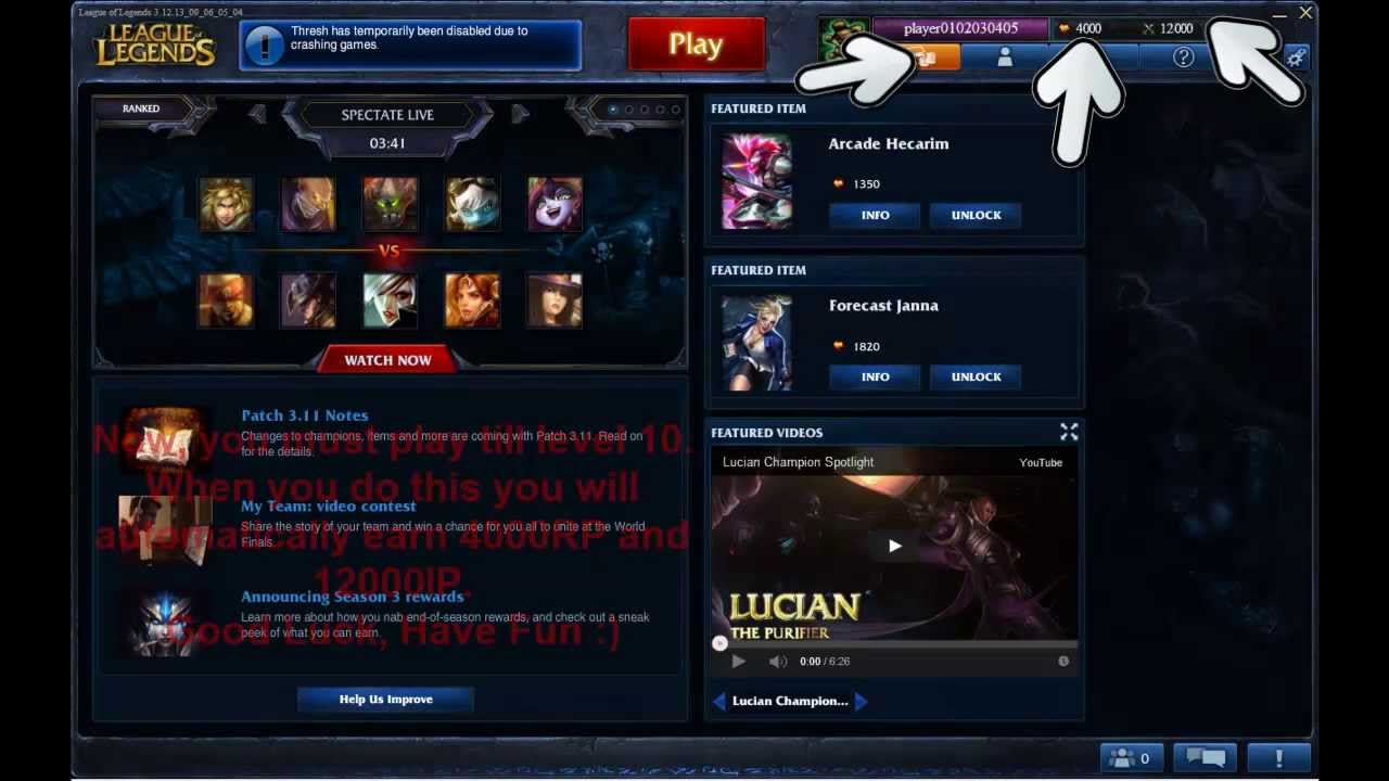 How to get free IP and RP League of Legends | Leage of Legends Hack ...