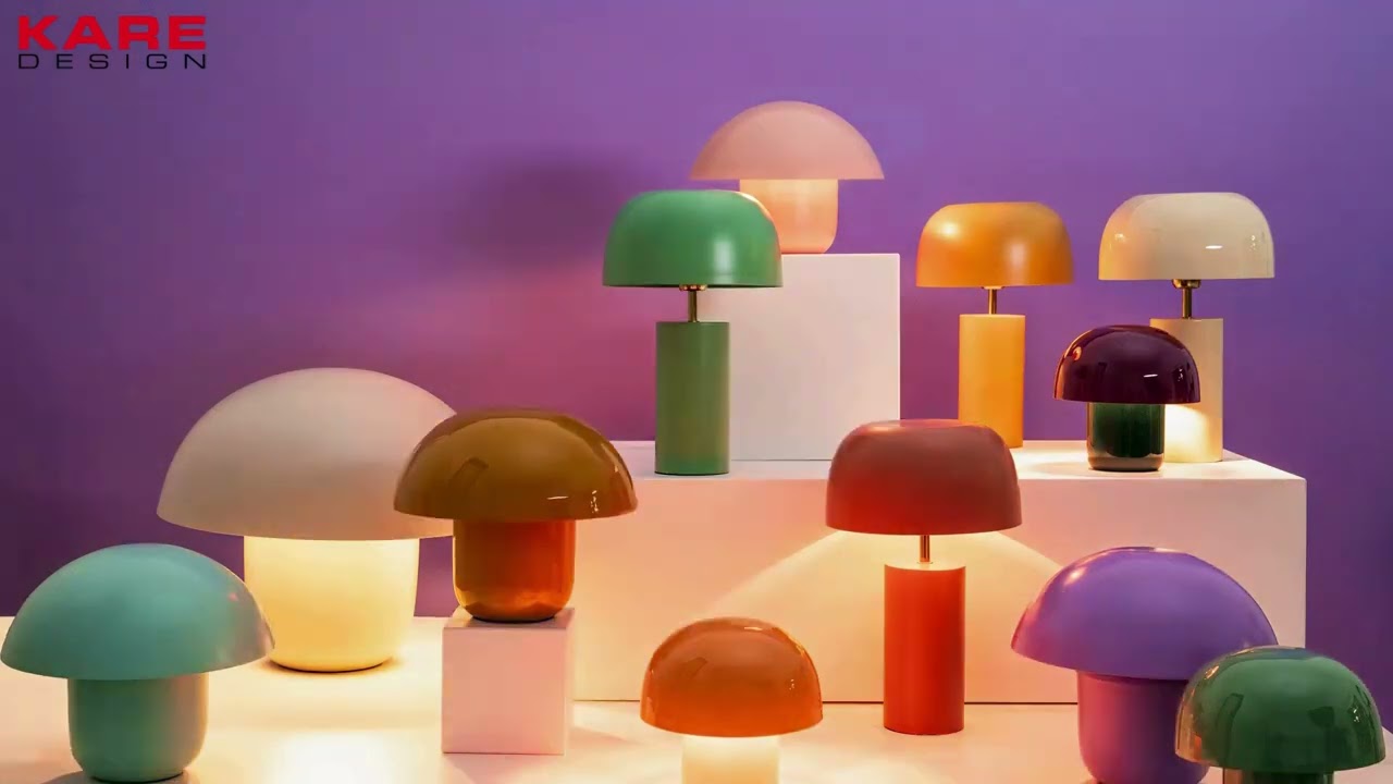 Färgglada design-lampor från KARE Design! Bordslampa Mushroom & Loungy i med nya färgkombinationer.
