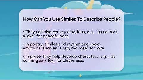 How Can You Use Similes To Describe People? - The Prose Path