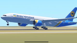 Ukraine International Boeing 777 Very Soft Landing | #InfiniteFlight screenshot 2