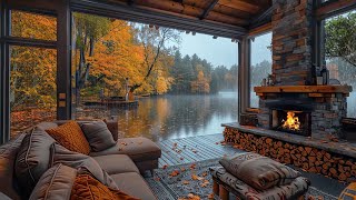 A Journey to Serenity and Tranquility : Lakeside House with Autumn Rainy Day Ambience