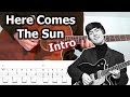 The Beatles - Here Comes The Sun Intro Guitar Riff (with Tabs)