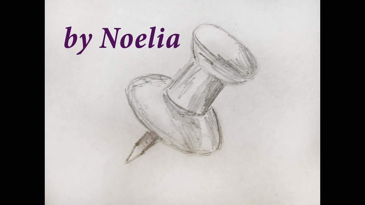 How to draw a drawing pin/ как нарисовать кнопку - YouTube