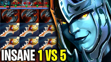 INSANE 1 VS 5..!! 6x Divine Rapier 3x Satanic Phantom Assassin Rampage by Goodwin 7.27 | Dota 2