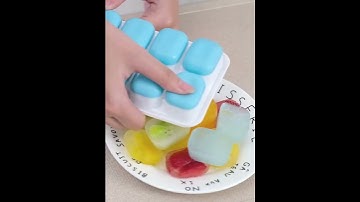 easyhome.sg Ice Cube Trays 14 Cube Silicone with Cover Lids Easy Stackable Baby Puree Freezer Trays
