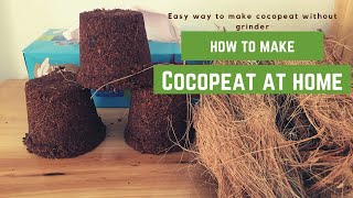 How to make cocopeat at home without using grinder with English subtitles | DIY make coconut coir