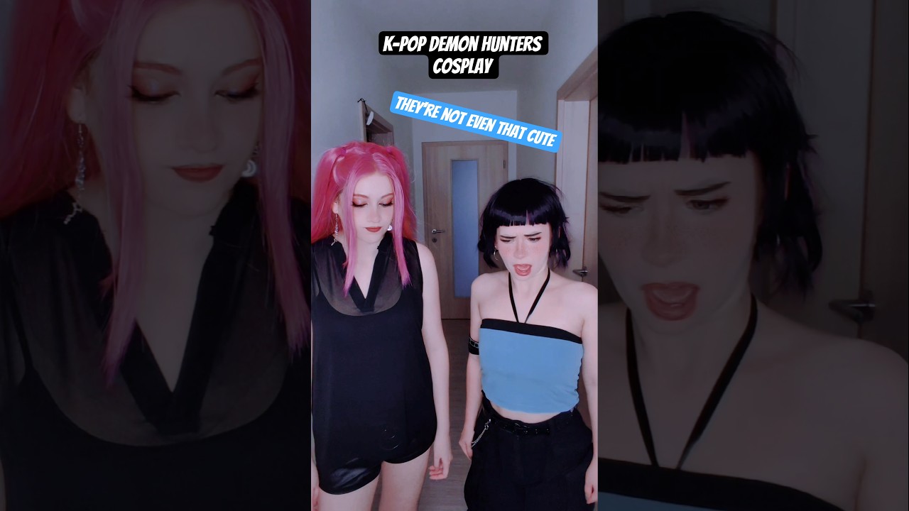 They're not even THAT cute | Rumi & Mira & Zoey @nikkihatsunecosplay K-pop demon hunters #shorts