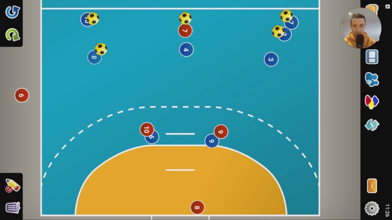 Komplette Trainingseinheit - Einführung der Regelbewegung der Halb-Verteidiger in der 3:2:1-Deckung