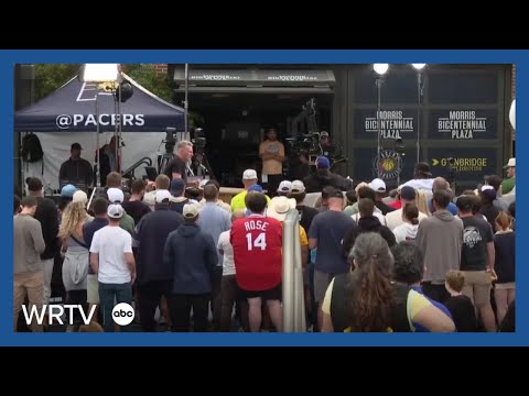 Pat McAfee Show Tapes Outside Of Gainbridge Fieldhouse Before Eastern Conference Finals 