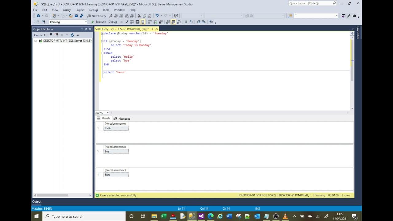 MS SQL tutorial covering the IF ELSE statements - YouTube