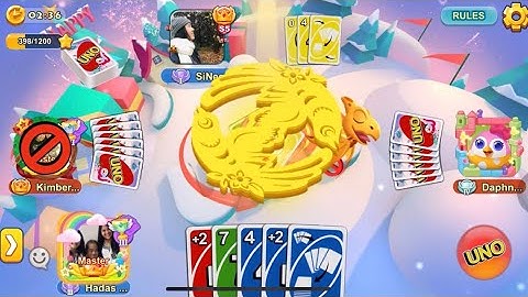 Ended a game in 25seconds with💰10,724coins - Facebook Uno Card Game (Ranked mode - Go Wild x80)