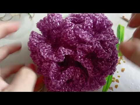 Вяжем необычную мочалку .Просто .Для новичков. - YouTube