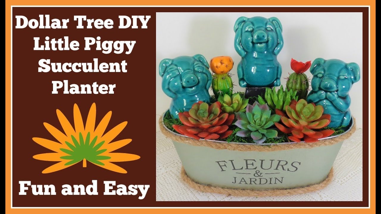 Dollar Tree DIY Little Piggy Succulent Planter 🌿 Fun and Easy YouTube